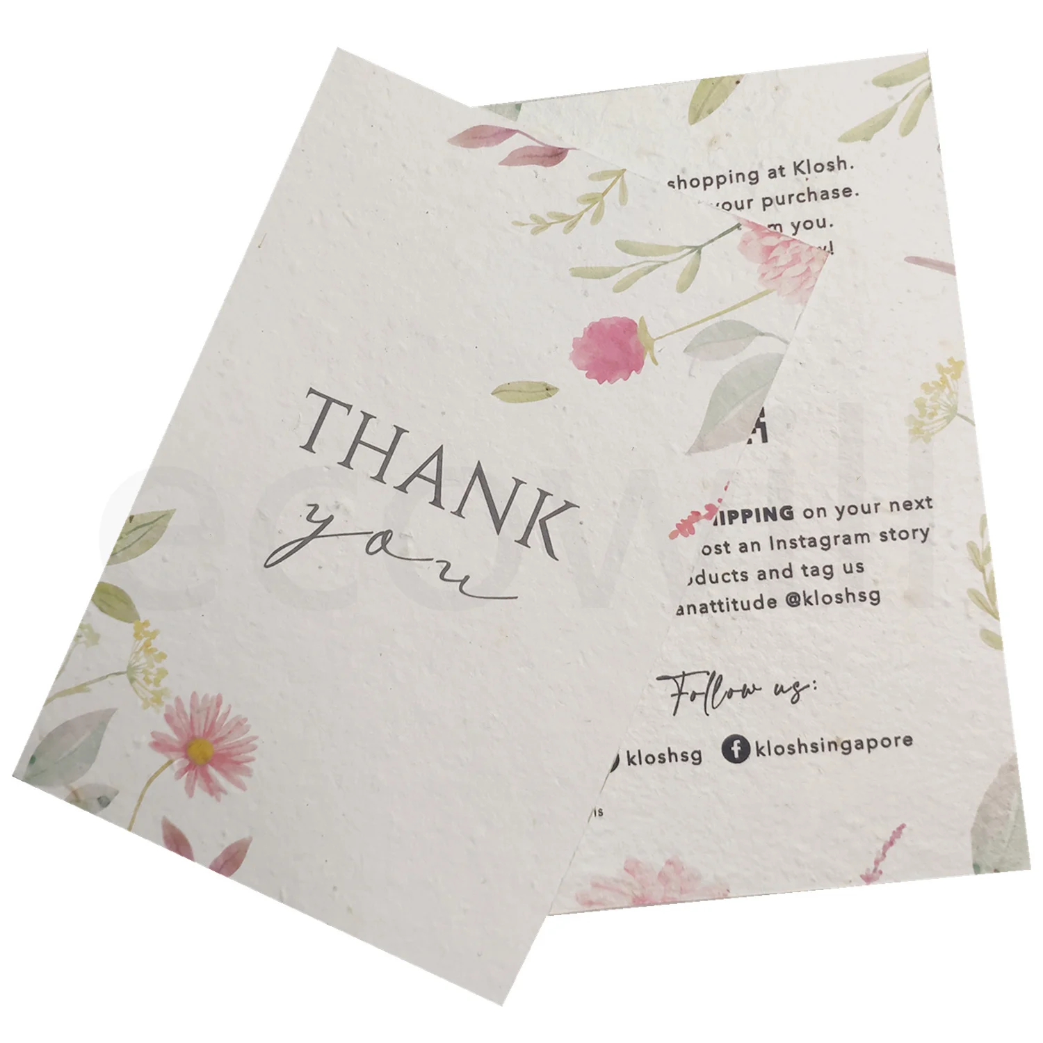 Plantable Brand Wildflower Design Paper Thank You Card