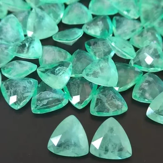 Triangle shape Fusion stone Paraiba/Created Red Ruby/Fanta/Emerald etc Tourmaline synthetic fusion stone For jewelry making set