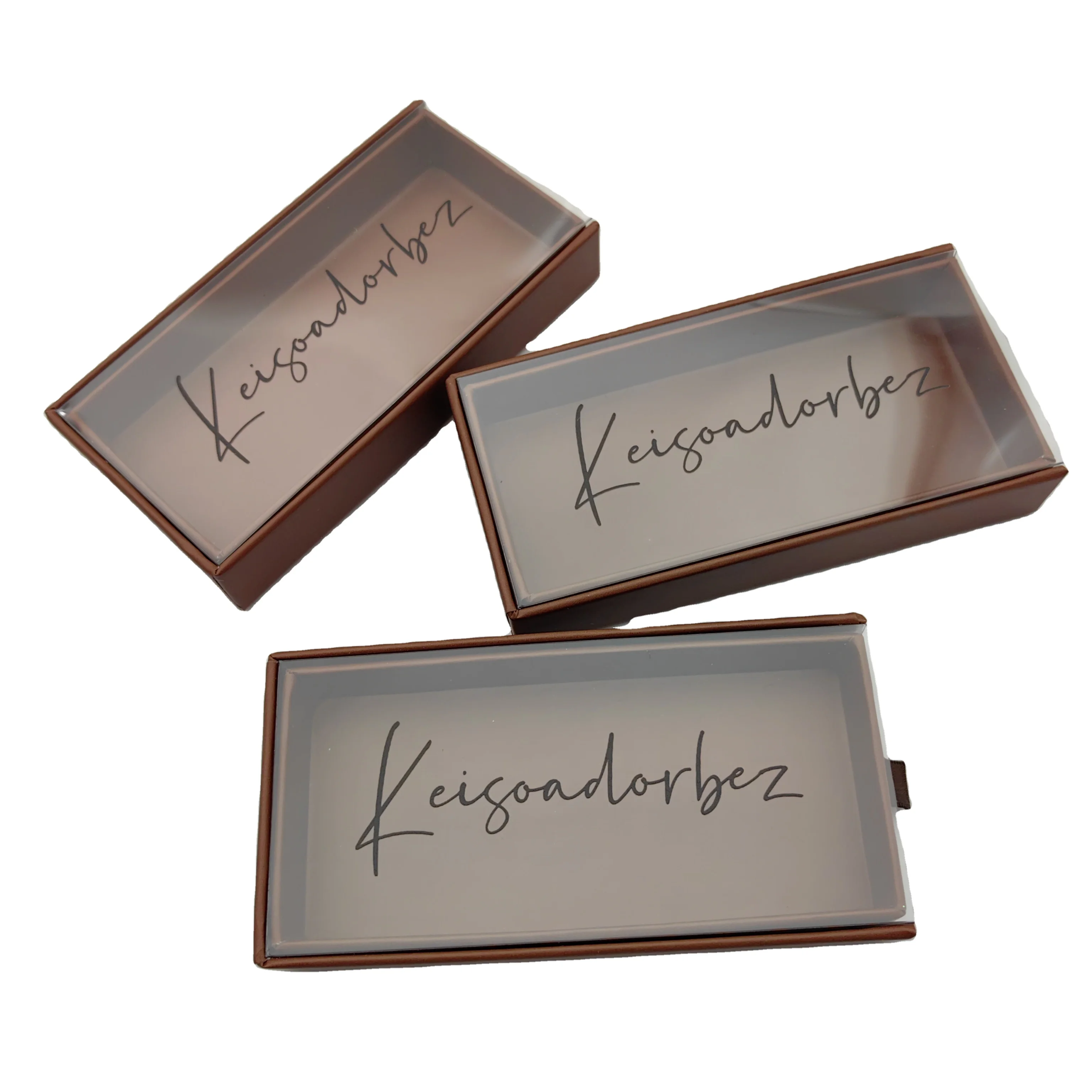 Wholesale Empty Lash Box For Full Strip Lashes Customized Brown Color Boxes For Lashes