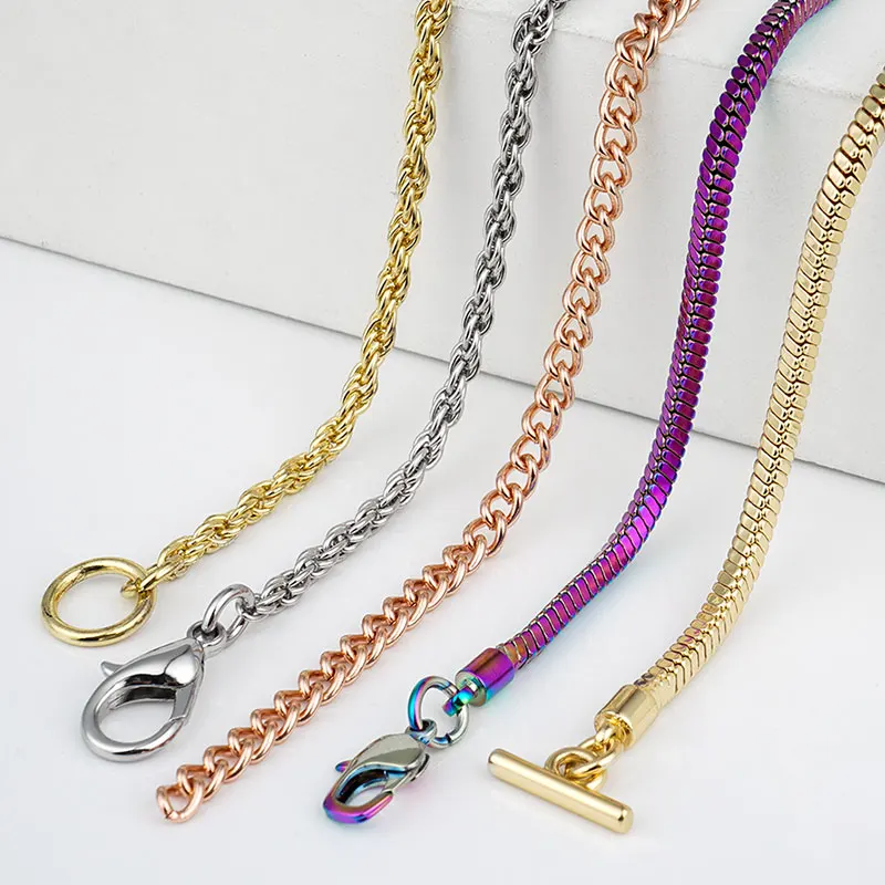 Bags Rainbow Metal Chains Strap Accessories Decorative Metal Bag Charme Chain Custom Metal Wallet Chain Decoration for Handbag