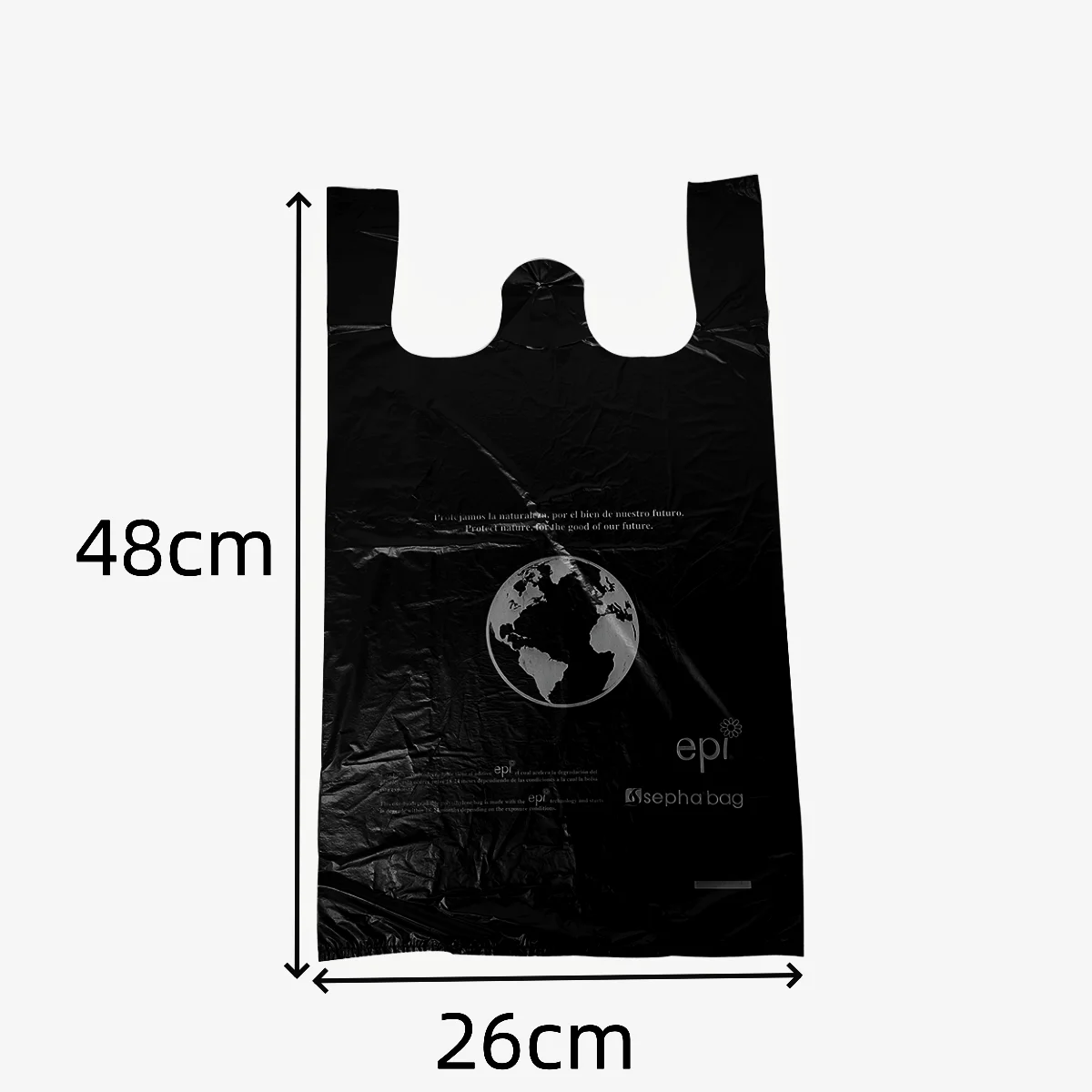 wholesale in Stock HDPE Environmentally Friendly and Biodegradable Strong Load-Bearing Capacity Black Plastic garbage Vest Bag