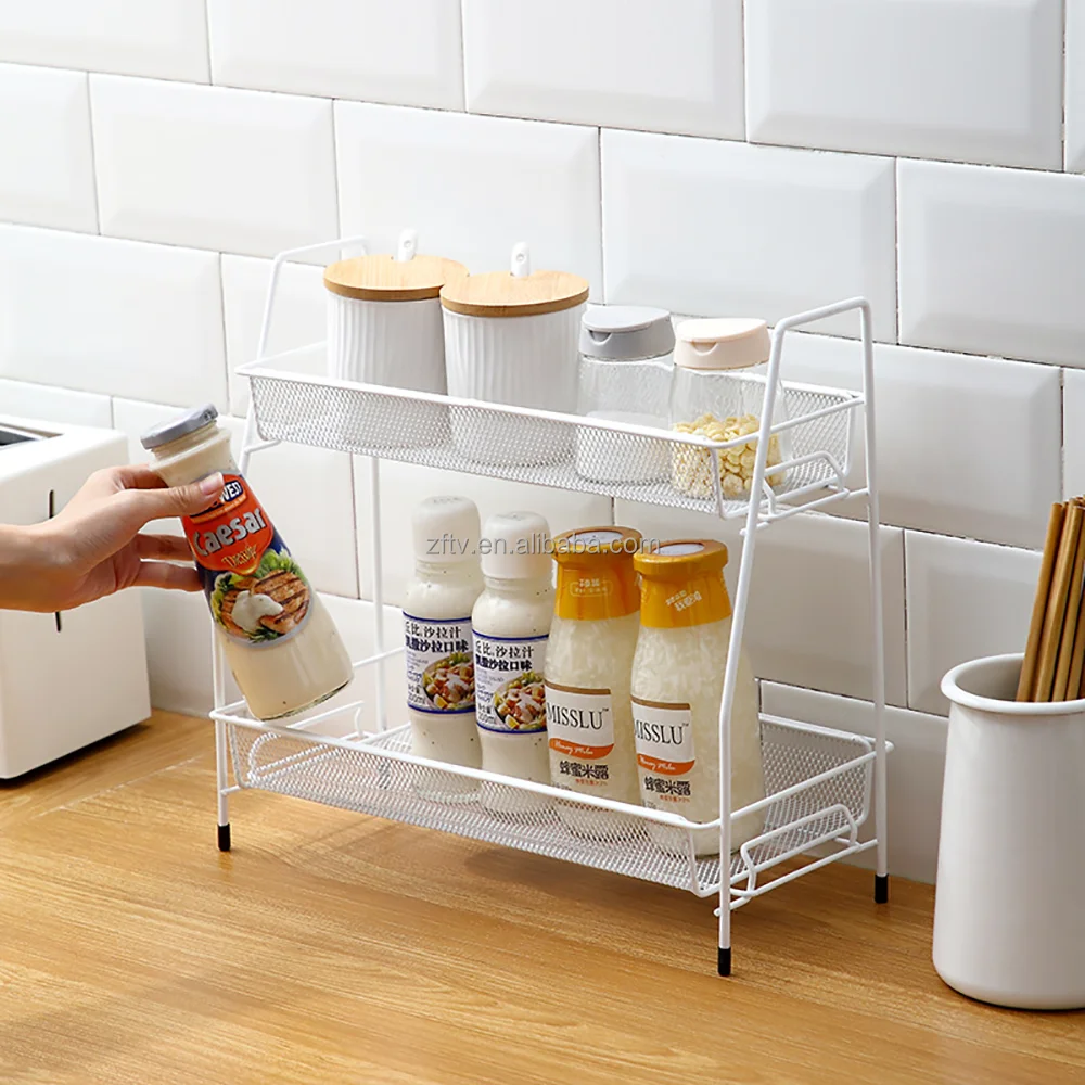2 Tier Storage Basket,Under Sink Organizer Under Bathroom Sink Storage Organizer Bath Collection Baskets