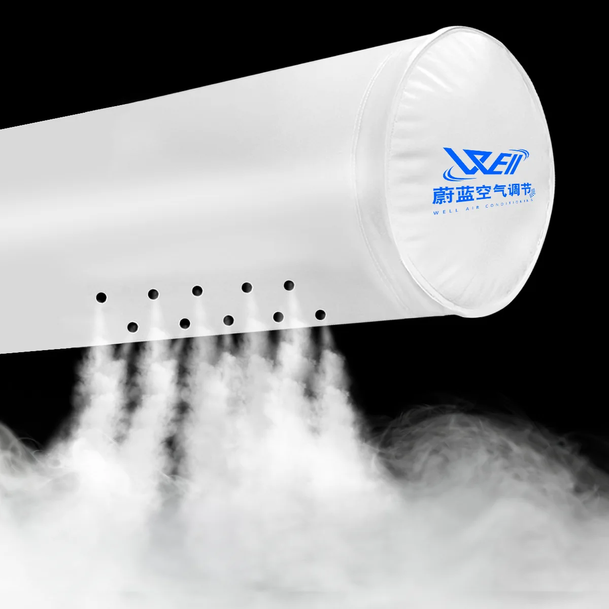 Flame Retardant Air Distribution System Draft Free Air Sock Textile Duct Ventilation Polyester Fabric Air Duct for Gymnasium