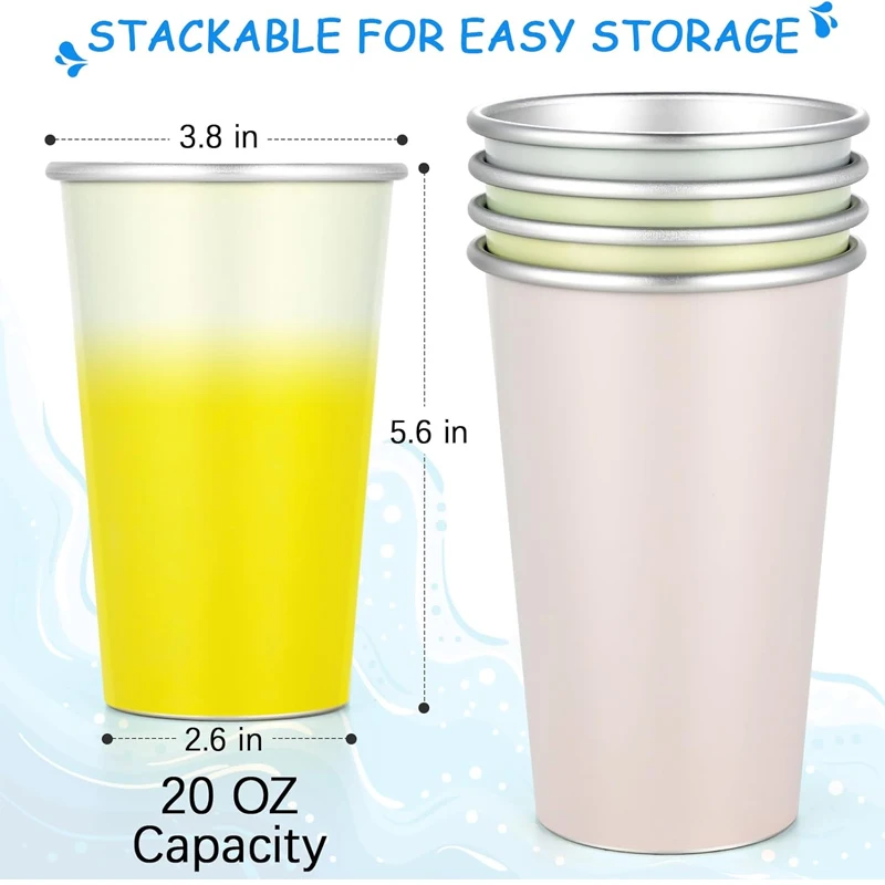 Promotional Custom Color Changing Disposable Reusable Stainless Steel Aluminum Drinking Cup Beer Cup For Party Restaurant