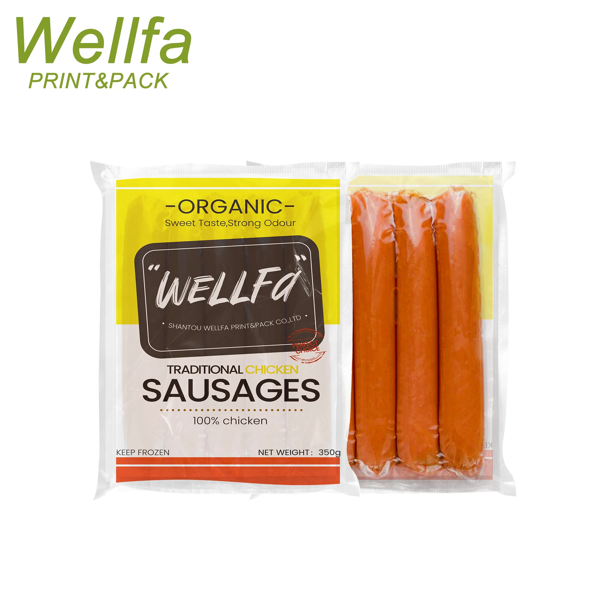 Nylon Lid Film Heat Sealed TOP Printed Sealing Film Seafood Fish Ball Sausage Frozen Meat Packaging Vacuum Bag