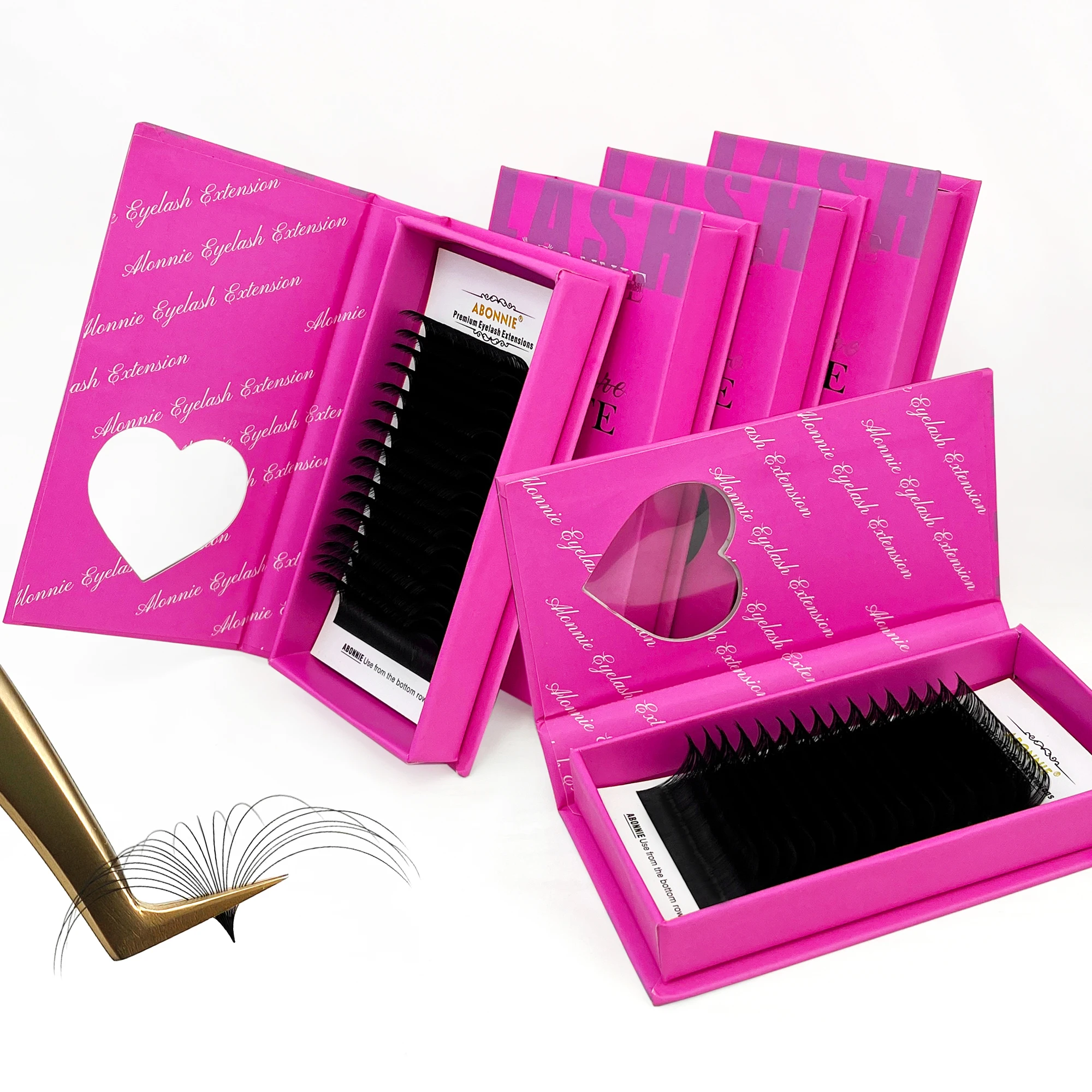 Abonnie C D Curl Fluffy Custom Eyelash Extensions Supplies 16 Rows Eyelash Extensions Natural Lash Extensions