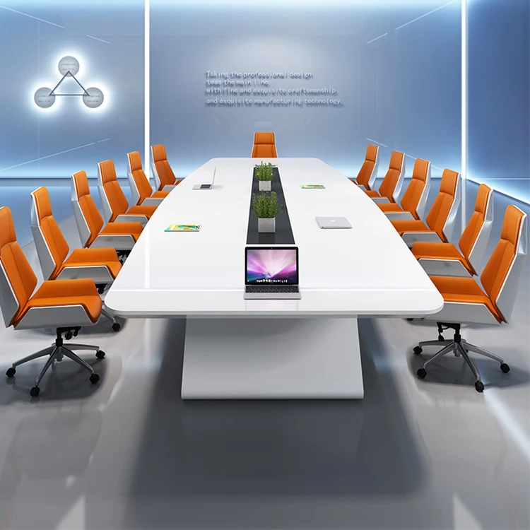 Новейший дизайн высокий глянцевый длинный стол для конференций современная офисная мебель