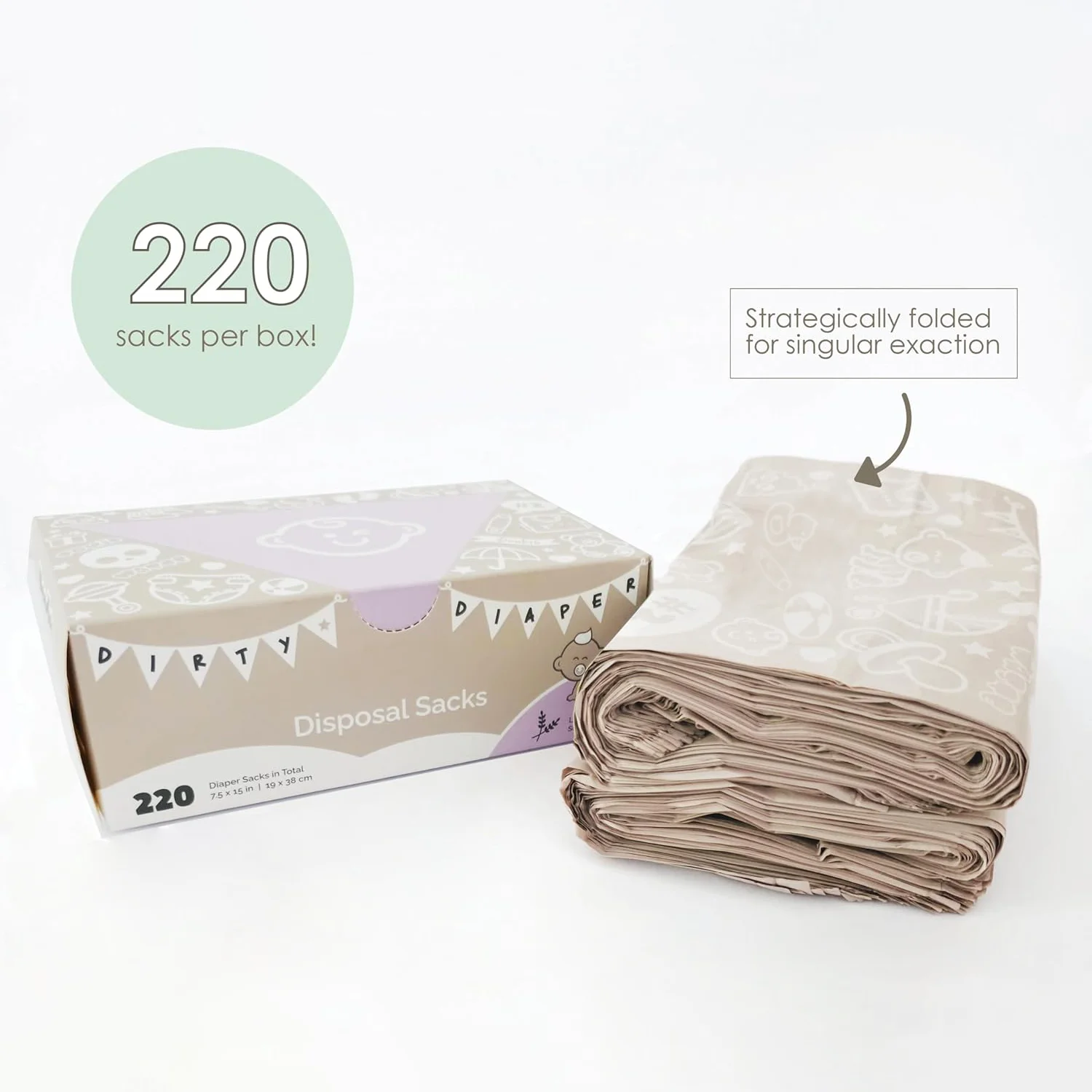 2024 New Product Eco-friendly 20% Recycled Plastic Diaper 400 Sacks Disposable Baby Happy Diaper Pail Refill Bags