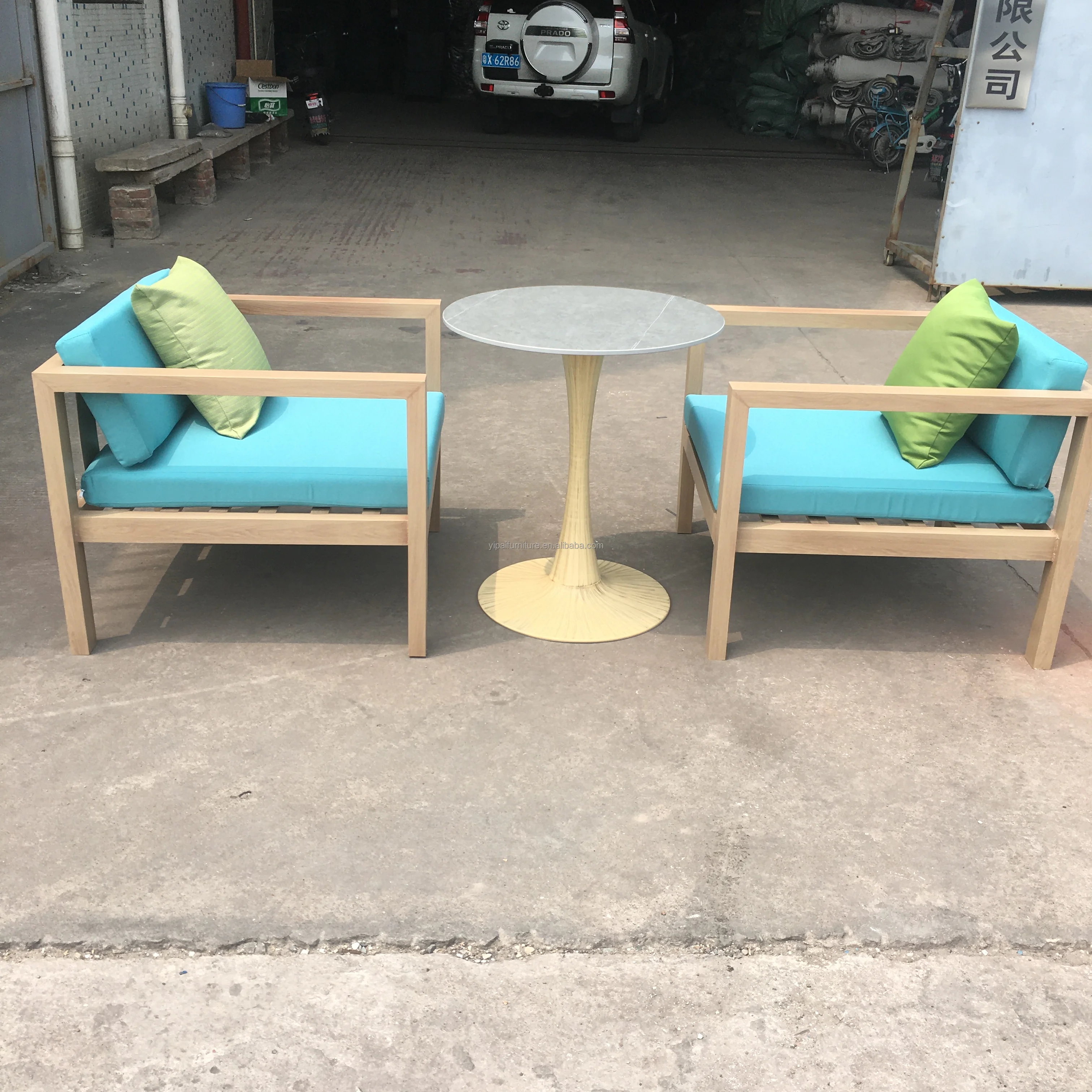 Набор алюминиевых диванов для улицы, садовая мебель для балкона, террасы, современные места для вечеринок, диван для отеля