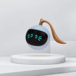 FOFOS Electric Robotic Cat Toy Smart Cat Exercise Pet Interactive LED Ball Toys with USB Charging
