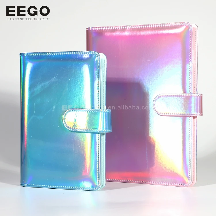 Kawaii Sticker Hard Cover Wholesale A5 A6 Leather 6 Ring Binder Journal Notebook Printing Customized