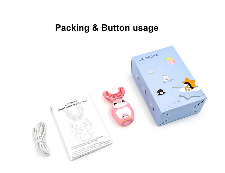 Electric Toothbrush U Shaped Type Toothbrush 360 Degrees Ultrasonic Children Whitening Silicone Automatic Electric Toothbrush