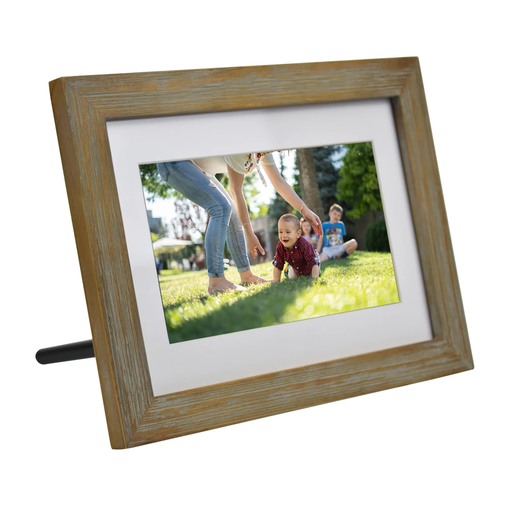 7 дюймов Смарт деревянный цифровая фоторамка цифровая картинка видео крытое электронная фоторамка с датчиком движения