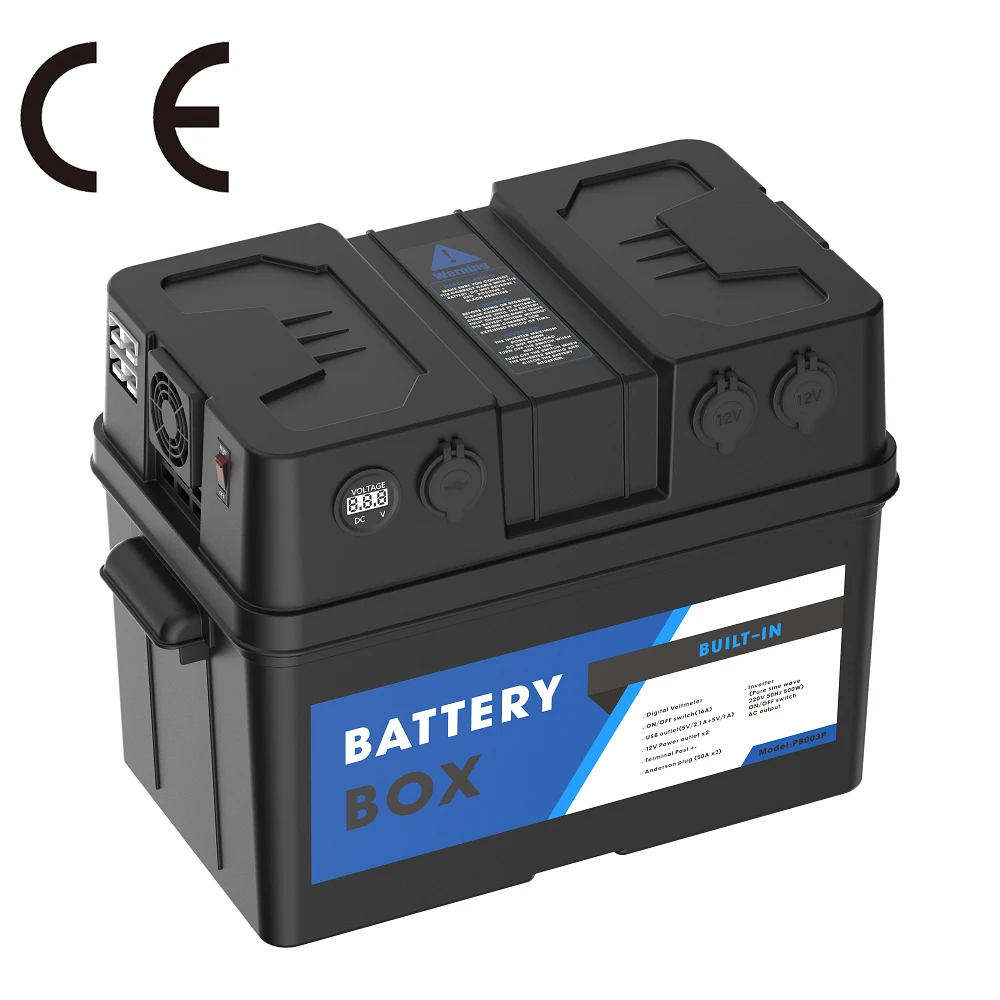 Hot Selling Solar Plastic 24V Portable Lifepo4 Battery Box Waterproof 12V