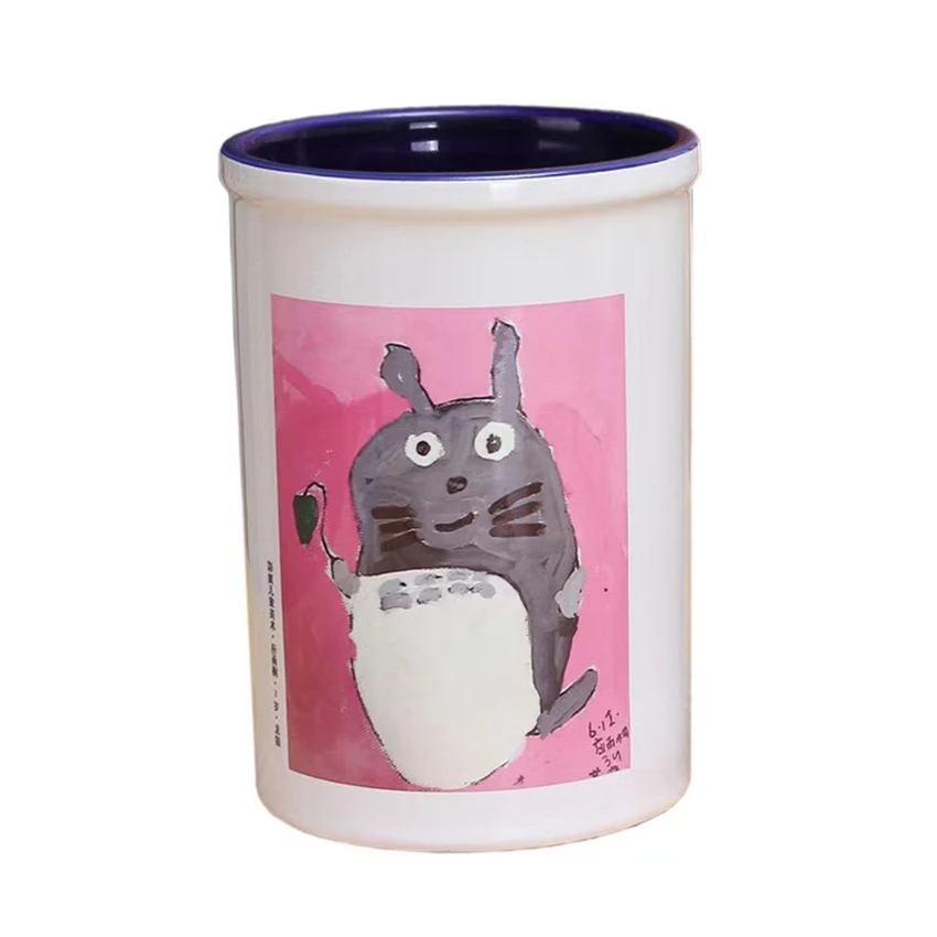 Factory Supply Sublimation Blank 15oz Ceramic Pencil Holder desk caddy for office