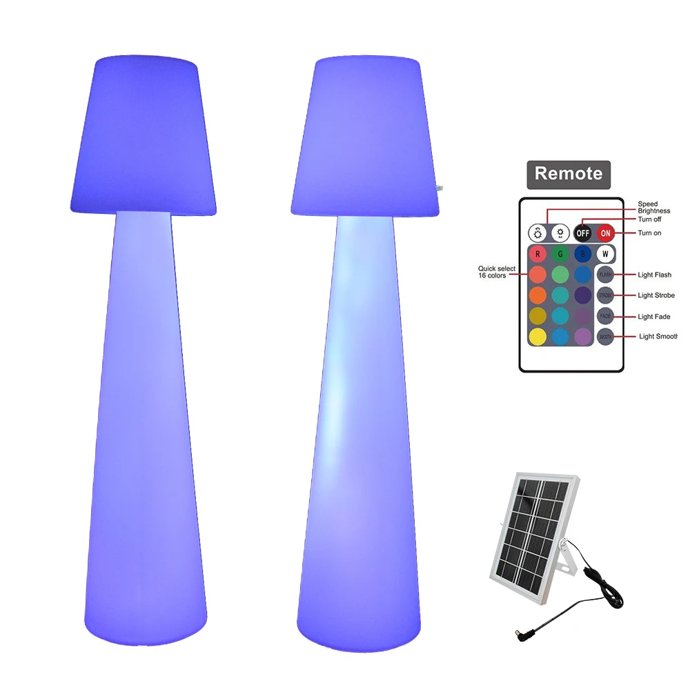 Rechargeable Plastic LED Floor Lamp Mood Light with Changing Colors Battery-Powered Illuminated Outdoor Lamp Remote Christmas