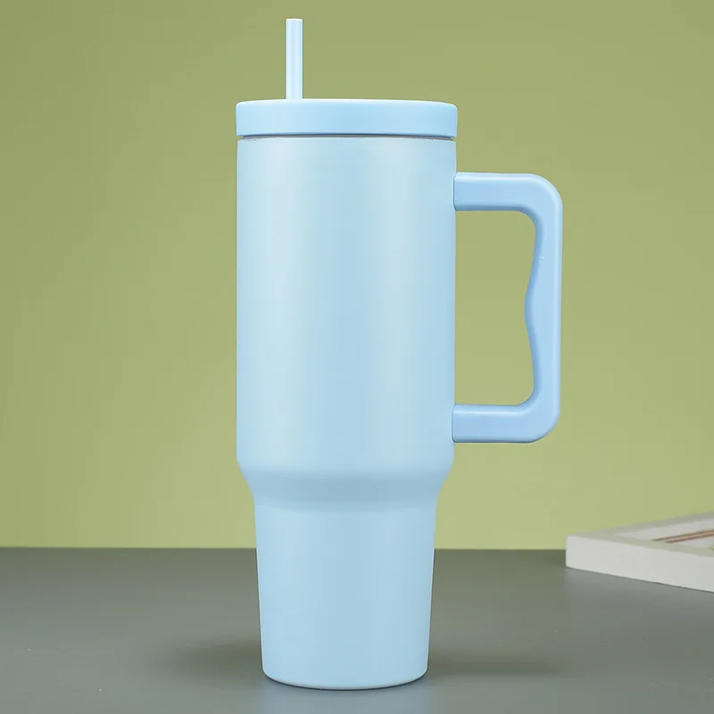Custom logo insulated coffee mug 40 oz tumblers wholesale bulk 1200ml stainless steel vacuum tumbler with handle with straw