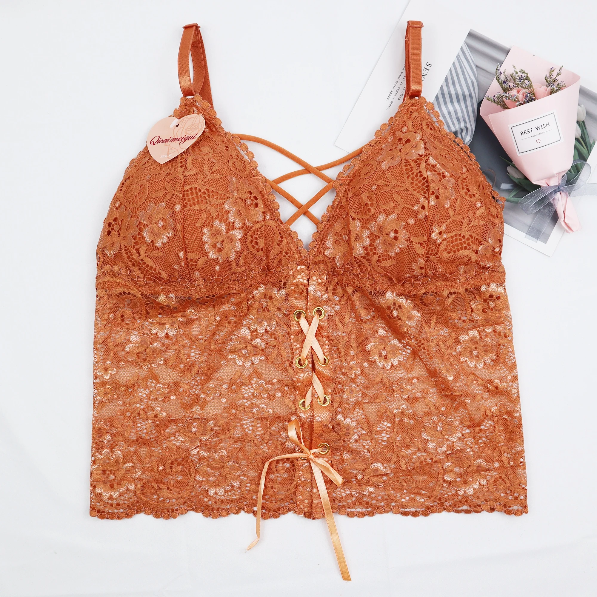 Factory Outlet custom brand New summer fashion women sexy tanks tops vest mature ladies Breathable lace underwear