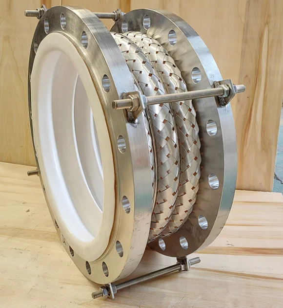 PTFE Lined Steel Braided Expansion Joints Bellows Expansion Flexible Compensator for Pipe Quality Assurance for Steel Industry