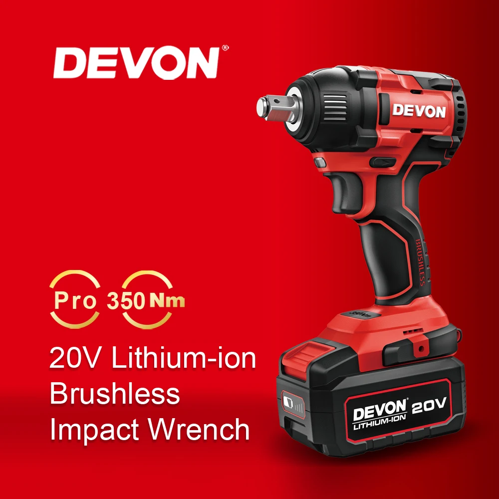 DEVON Home Use Rechargeable 20v Lithium-ion Cordless Electric Impact Wrench kits