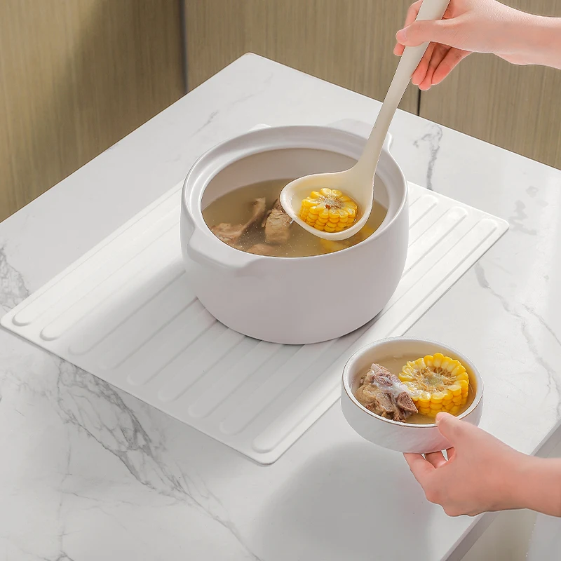 Silicone Drain Pad  Applicable Placemat for Dining Table Promotional Tableware & Fruit Coasters Drain Pads Kitchen Countertops