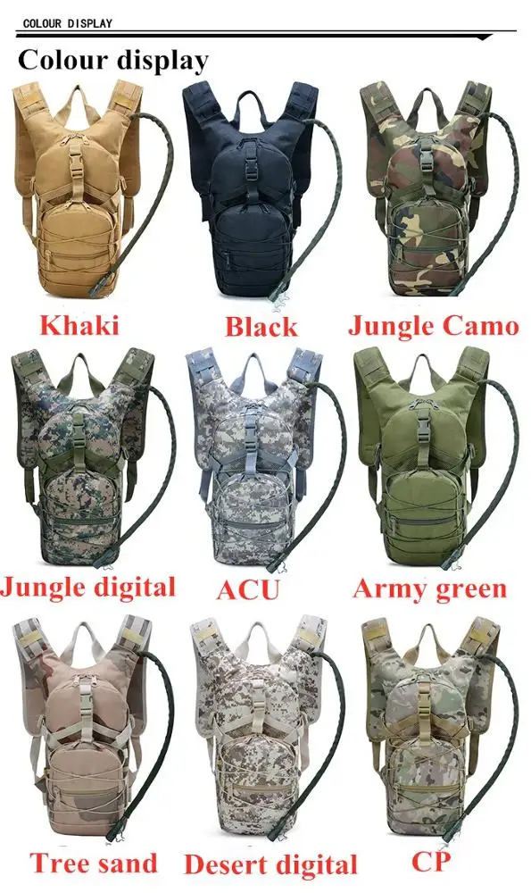 
Large capacity wild tactical military backpack Hiking outdoor cycling sports water bag 