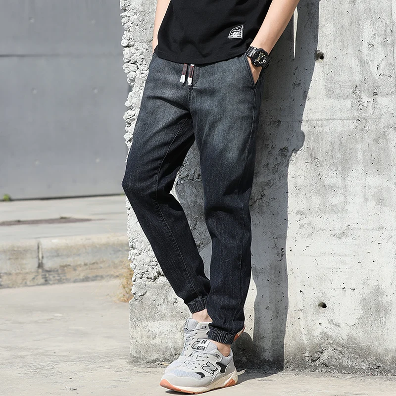 guangdong factory Denim pants in gradient drawstring vintage jeans vintage jeans