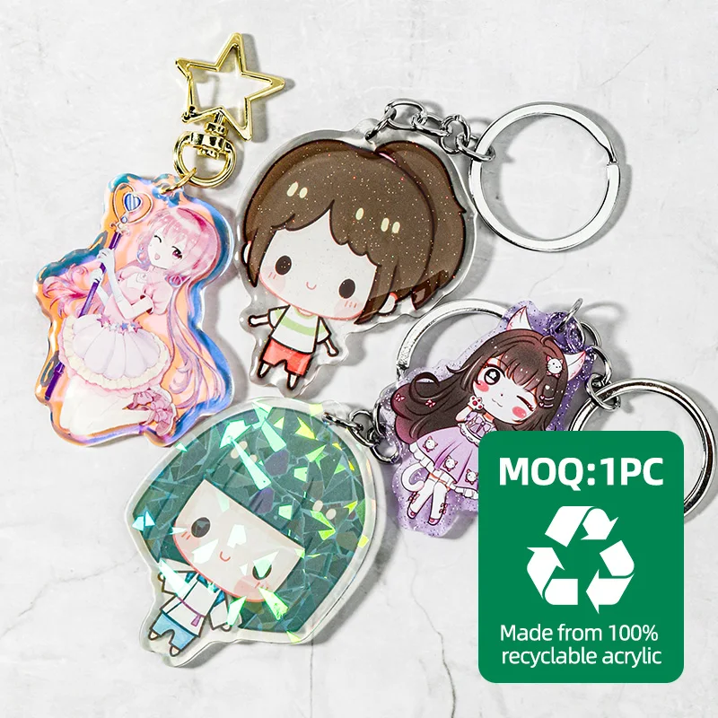 Customized Design Transparent Acrylic charmm,Vograce made key ring
