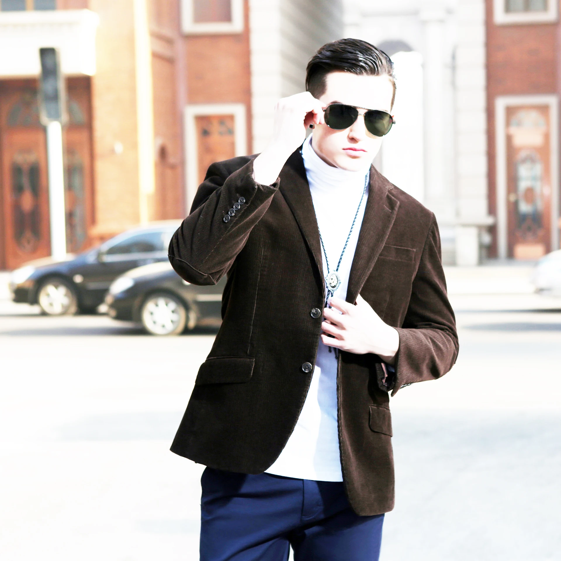 Manufacturer custom made cotton corduroy fabric casual men suit jacket single breasted blazer