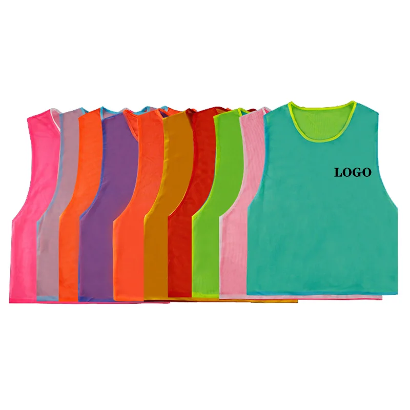 Factory Directly Sale Custom Logo Design Reversible Sportswear Mesh Bibs Soccer Training Vest Sports Vest