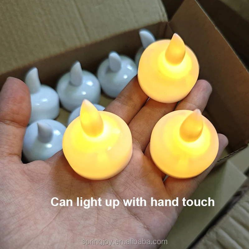 Flickering Waterproof Water Activated LED Tea Lights 4Cm Floating Candles Water Touch Battery Flameless Floating Candles