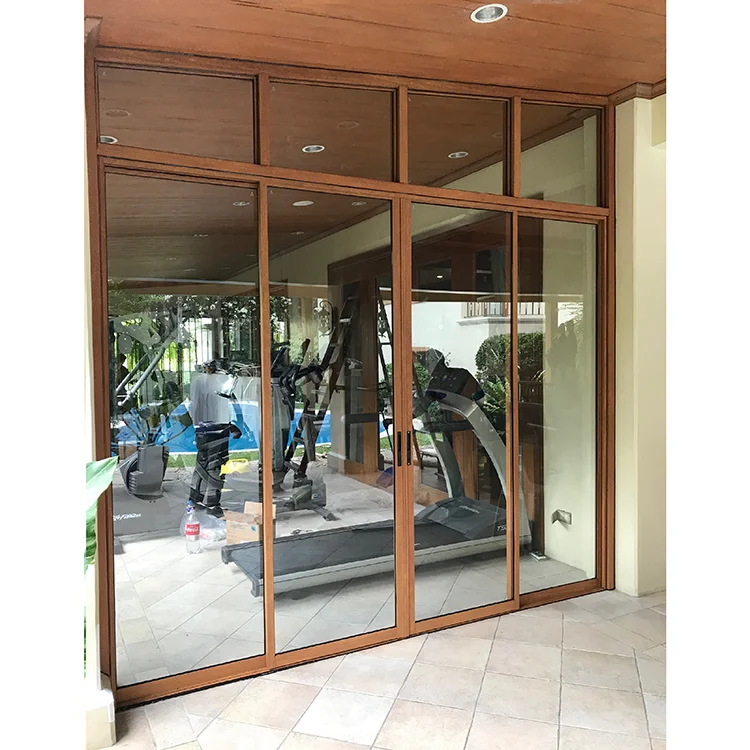 Temper Glass Stack Au Standard Aluminum Decoration Slide System Door