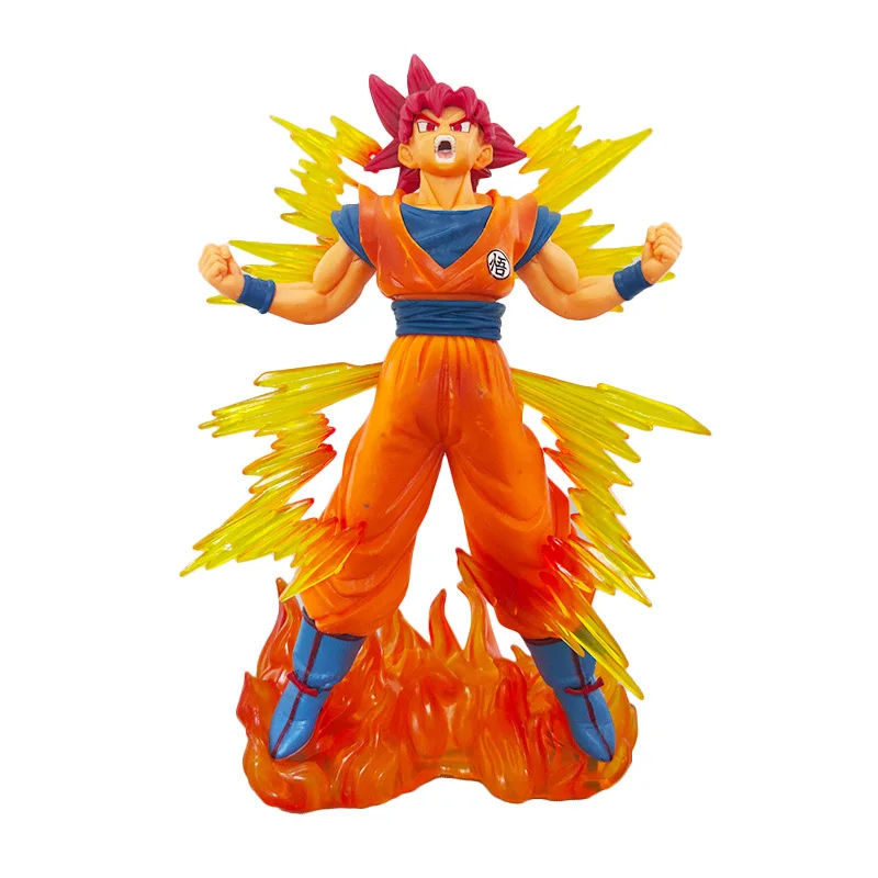 Aolan Boxed Wholesale 25cm Japanese Anime Dragon Z Ball Goku Action Figure Red Hair Super Saiyan Model Collection Toy Figure