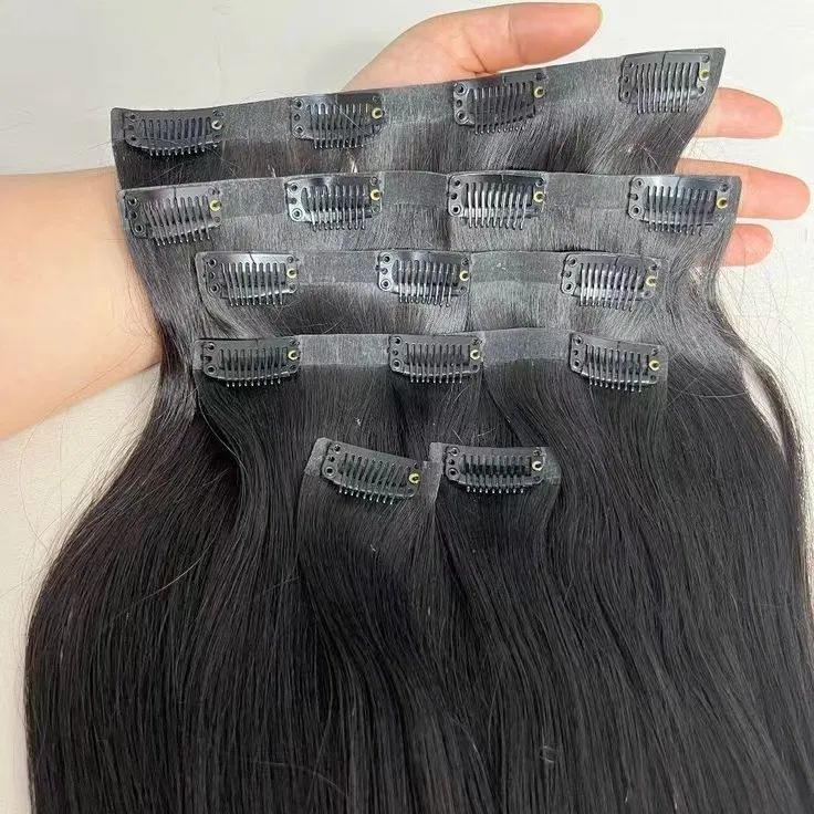 100% Russian Human Remy Hair Clip ins Wholesale Invisible Seamless Clip in Hair Extension virgin human Hair extension