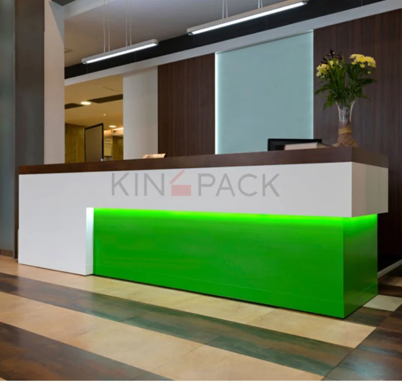 Лидер продаж Современная изогнутая стойка регистрации демонстрационная индивидуальный