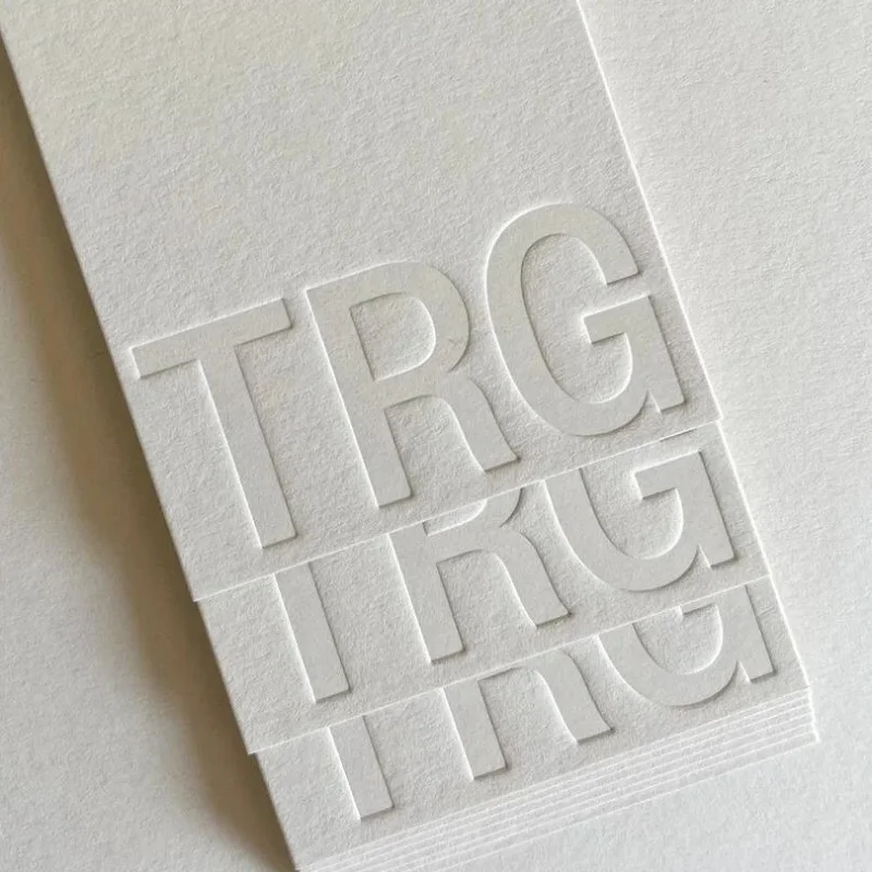 Custom Thank You Business Cotton Embossed Paper Card Printing Business Embossing Paper Card