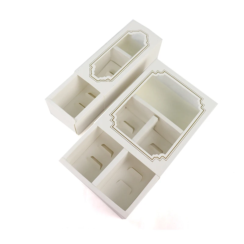 Custom Fold Drawer Macaroon Macaron Box White Luxury Biscuit Macaron Gift Paper Box Packaging