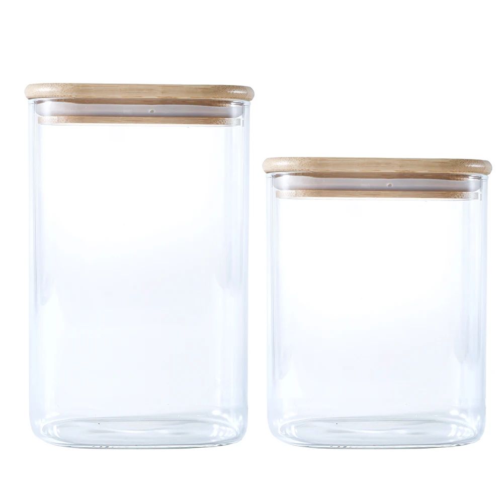 LeHe-high borosilicate glass food with bambo