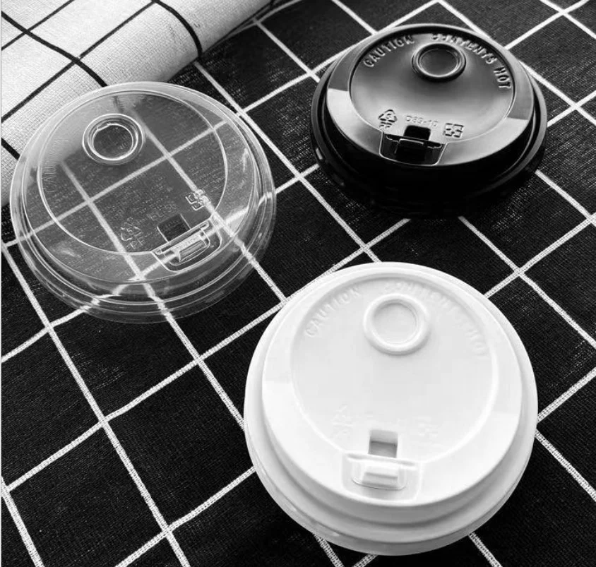 Plastic Coffee Cup Lid with 2 Holes PP Plastic Cover Lid for Coffee Cup Takeaway at Factory Price