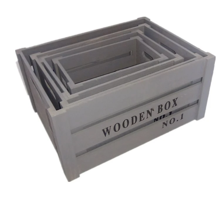 
High Quality Small Mini Faux Wood Crate Transport Boxes For Shipping 