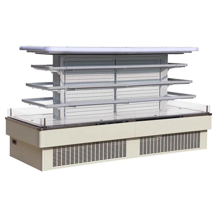 Commercial Air Curtain Display  Refrigerated  Freezer Cabinet for Beverage Dairy Products Fruit Vegetable Cooked Food