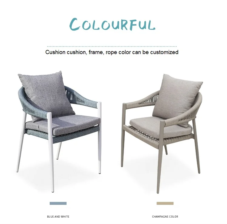 Factory wholesale hot outdoor cafe table rattan garden furniture rope garden chair sets outdoor furniture