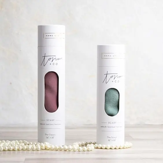 Оптовая продажа индивидуальная печать упаковка для упаковки трубчатый шарф Круглая Бумажная коробка с окном