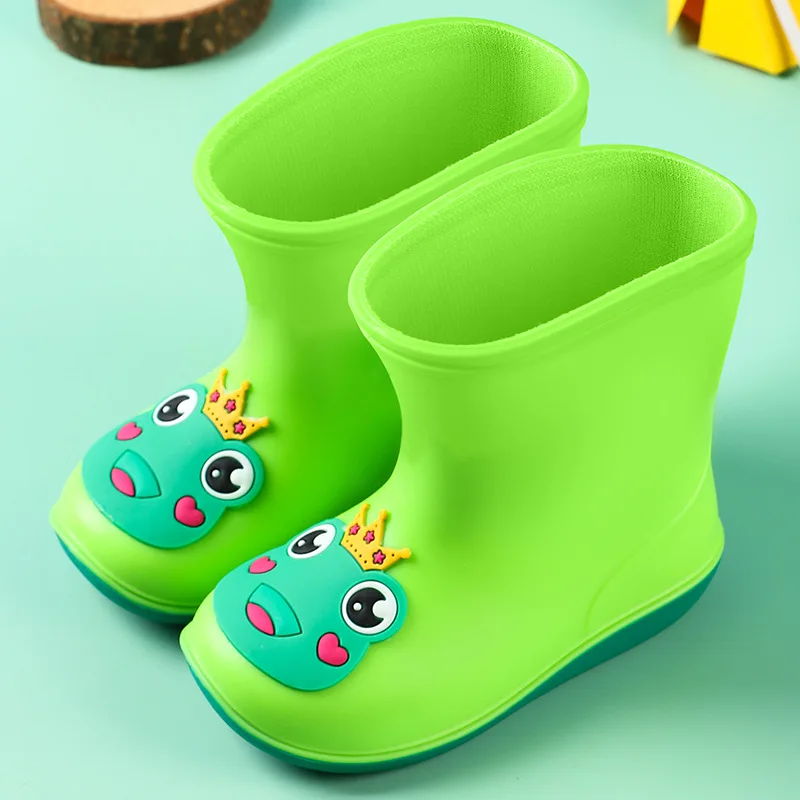 Rain Boots Kids Boy Cute Tiger Frog Waterproof Light and Handy Water Toddler Shoes Girls Children Yellow Rain Boots