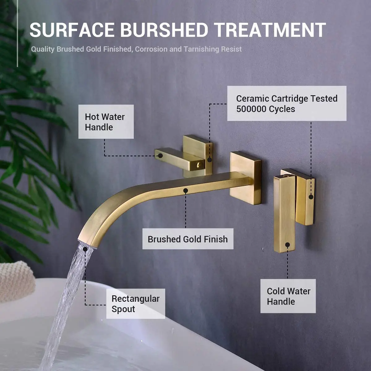 American Style Cold And Hot Basin Faucet Black Double Handle Bathroom Faucet