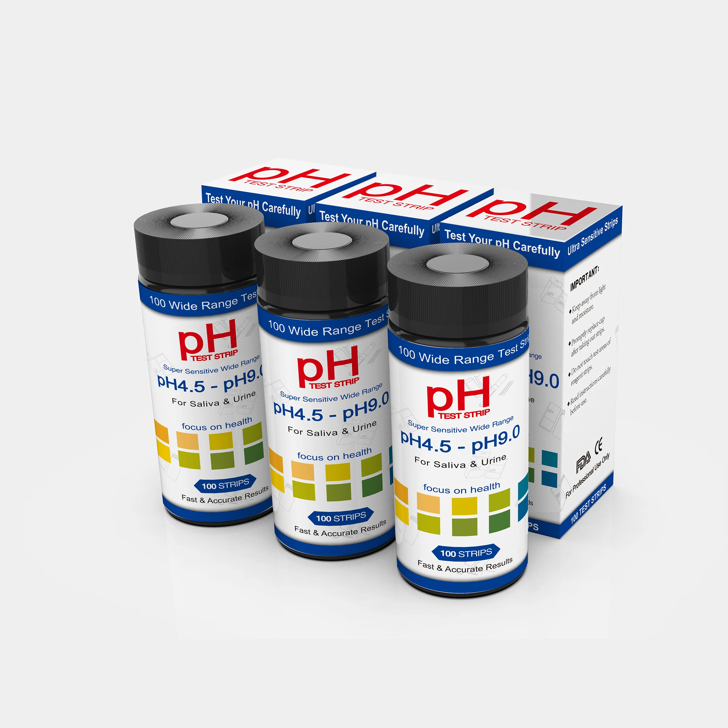 Новейший продукт pH тестовая бумага (pH 4 5-9 0 тест-полоски) для анализа мочи и слюны