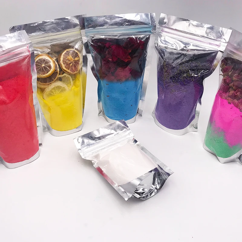 Wholesale hot Selling flower bath bomb in bag bath fizzer shimmer wash bath powder with petals