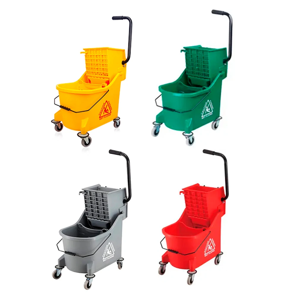 Industrial commercial cleaning mop floor bucket and wringers with water separator 4 wheels set mops with bucket