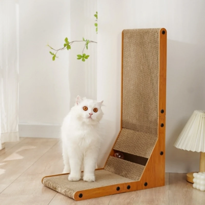 Cat Scratching pad Vertical Corrugated Bell Ball Pet Supplies rectangle cardboard cat scratcher