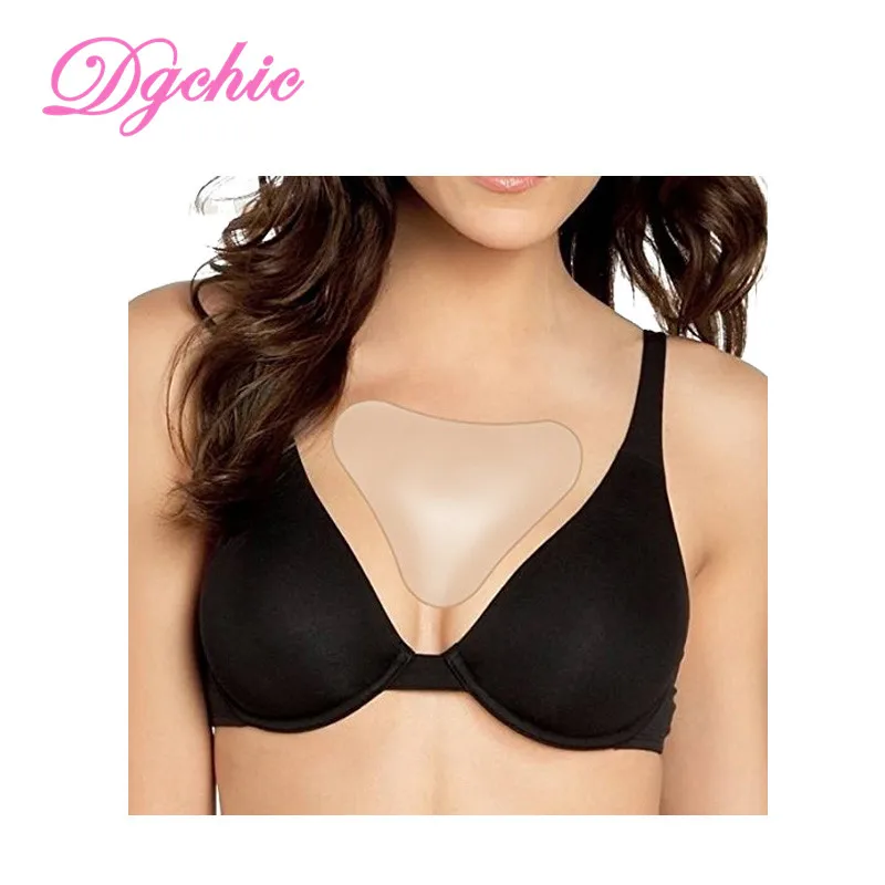 Customizable Patches Reusable Waterable Silicone Anti Wrinkle Pads Triangle Shape Nude Clear For Ladies Chest Pad